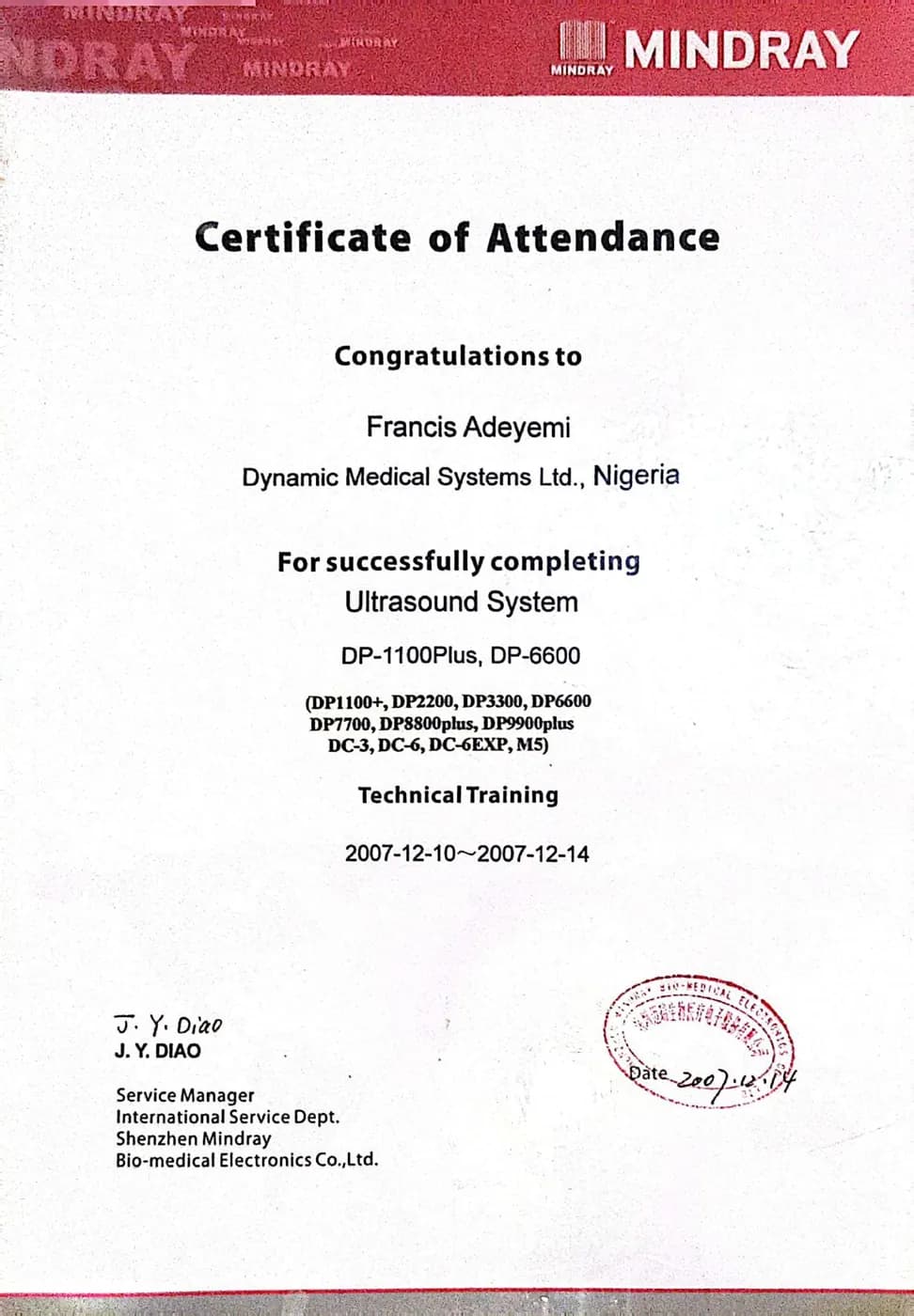 Mindray Ultrasound Technical Training